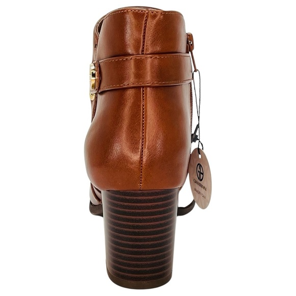 Giani Bernini Artemyss Brown Faux Leather Womens Ankle Boots Size 8.5W - Picture 3 of 13